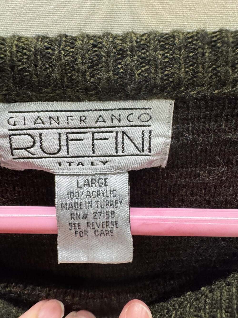 Gianfranco Ruffini Sweater Size Large Geometric Pattern Knit - Picture 2 of 3